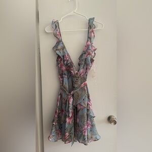 The Vintage Shop Blue and Pink Floral Dress